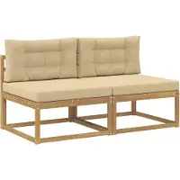 vidaXL 2 Stück Outdoor Mittelsofa Polyester Weiß