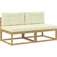 vidaXL 2 Stück Outdoor Mittelsofa Polyester Weiß