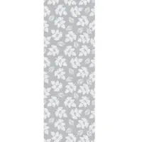 Queence Vinyltapete "Blätter grau-weiß", grau, B:0,9m L:2,5m, Vinyl, Tapeten, Vinyltapete, 90x250cm, selbstklebend, kinderleichte Anbringung,, Sticker