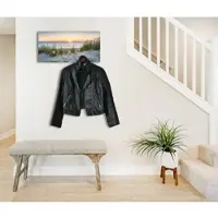 Queence Garderobenleiste "Sylt", beige (natur), B:60cm H:30cm T:1,5cm, Acrylglas, Edelstahl, Garderobenhalter, Garderobenleiste, inkl. 3 Edelstahlhaken und Aufhängung
