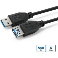Microconnect USB3.0AAF05B, 0,5 m, USB A, USB A, USB 3.2 Gen 1 (3.1 Gen 1), Schwarz