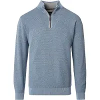 Casamoda Halfzip Pullover Structure Melange Blau