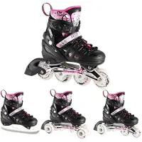NILS Nh10905 4In1 Pink Led Grösse M (35-38) Inline-/Eischuhe