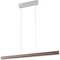 Quitani LED-Hängelampe Lisene, walnuss/silber CCT 117cm dim.
