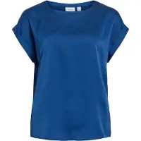 Vila "VIELLETTE S/S SATIN TOP - NOOS" Kunstfaser, regular fit