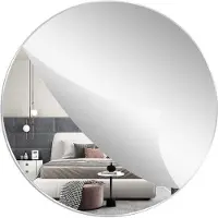 OEM Runde Wandspiegel selbstklebendes Kreis - 40 cm HD große Kosmetikspiegel für Badezimmer und Schlafzimmer