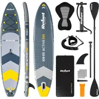 Rebel Aufblasbares SUP Board mit Schwimmsitz 350 cm Paddelset