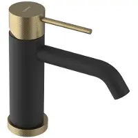 Sapho ULTRASAN Waschtischarmatur, Schwarz matt/Gold matt