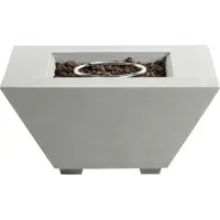 Beliani Feuerstelle Hellgrau mit Gas 86 x 86 x 42 cm Quadratisch aus GRC Glasfaserverstärkter Beton Garten Terrasse Outdoor