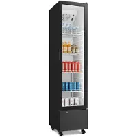 Klarstein GrandCooler Gastro Getränkekühlschrank | 191,5 x 43 cm | LED-Innenbeleuchtung | Schwarz Schwarz