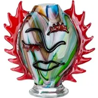 Gilde Tischvase "Gesichtsvase Pepito", mehrfarbig, B:23cm H:26cm T:12cm, Glas, Vasen, Tischvase
