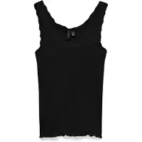 Vero Moda Tanktop "VMNANA LACE TANK TOP JRS NOOS", Damen, Gr. XL, schwarz, Jersey, Obermaterial: 96% Baumwolle, 4% Elasthan, unifarben, normal, Rundhals, Tops Tanktop, Baumwollmischung