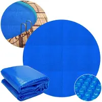 ECD-Germany Pool Solarfolie rund Ø 500 cm Blau Pool Solarabdeckplane 120µm Solarplane Solarabdeckung zuschneidbar Poolabdeckung Wärmeplane Poolheizung