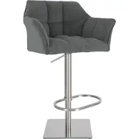 BellaFurn Barhocker grau – Barhocker – verstellbarer und ergonomischer Komfort – Akzente aus Edelstahl