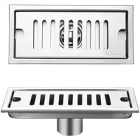 OEM 304 roestvrijstalen lineare vloerafvoer met dubbellaags filter - 20-50cm (10cm x 20cm)