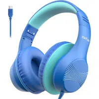 EarFun Kinder Kopfhörer mit USB-C Kabel, 85dB Lautstärkenbegrenzer, Komfortables Tragen, Hi-Fi Klang, Faltbare, 8-stufig Verstellbares Kopfband
