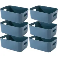 OEM Plastik Aufbewahrungsbox - Handgriffe - 6 Stücke - Blau - 20x15x7 cm