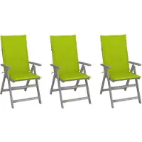 The Living Store Verstellbare Gartenstühle 3 Stk. mit Auflagen Massivholz Akazie