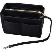Markenlos WUUDWALK Filz Taschen Organizer für Damen Handtaschen, Organizer, Tote Bag, Einlage für die Tasche, Handtasche, mit abnehmbaren Reißverschlussfächern und Schlüsselanhänger