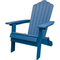 KOMFOTTEU Adirondack Stuhl klappbar, Gartenstuhl mit geneigter Rückenlehne und Breiten Armlehnen, ergonomischer Sessel bis 180 kg, Klappstuhl für Balkon, Terrasse (Blau)