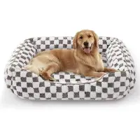 OEM Hundebett für große Hunde, Anti-Slip Hundebett, Waschbares Hundekissen, Plüschhundekissen, für große Labrador-Retterhunde, Deutsche Schäferhunde, 89x63x23 cm