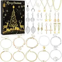OEM Goldschmuck-Adventskalender 2025 - 24-tägige Gold- und Silber-Schmuck-Adventskalender - Mit Ohrringen - Ideal für Weihnachtsdekoration, Schmuck-Geschenk für Frauen und Mädchen
