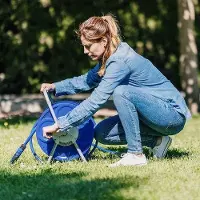 OEM 45m Gartenhose-Spule - Maximaler Durchmesser - Handbetätigte Zange - Schnelle Aufnahme - Montage Ohne Werkzeug - Korrosionsbeständige Gartenhose-Spule
