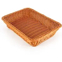 OEM Rieten Picknicktisch für Frische Lebensmittel und Obst, Rechteckiges Reisegeschirr, 30cm×20cm