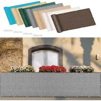 OEM Externe Sichtschutzrollo - Privatschutzvorhang - Außengartenmobiliar - atmungsaktive und reißfeste Beschichtung - 100 x 350 cm - Grau