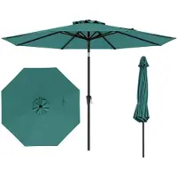 KOMFOTTEU Sonnenschirm knickbar, Gartenschirm 300 cm mit UV-Schutz, Kurbelschirm mit 6 Streben und Handkurbel, Terrassenschirm & Balkonschirm für Garten, Markt, Strand