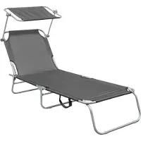 AGA Garten-Liegestuhl MR4254-Grey mit Baldachin