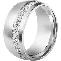 Akzent Fingerring "Peaceful Step, langlebig" Gr. 56, silber (silberfarbig), Fingerringe, Damen, 56, Edelstahl, Fingerring