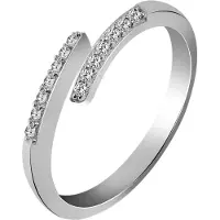 Akzent Fingerring "Aril" aus 925 Sterlingsilber, rhodiniert, langlebig, Gr. 48-62" Gr. 52, silber (silberfarbig), Fingerringe, Damen, 52, Silber 925 (Sterlingsilber), Fingerring