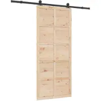 Syfax Schiebetür Natur 90 x 208 cm Massives Kiefernholz