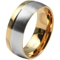 Akzent Partnerring "Duo Expression, langlebig" Gr. 70, bunt (bicolor), Fingerringe, Herren, 70, Edelstahl, Partnerring