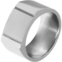 Akzent Fingerring "Florin, langlebig" Gr. 68, silber (silberfarbig), Fingerringe, Herren, 68, Edelstahl, Fingerring