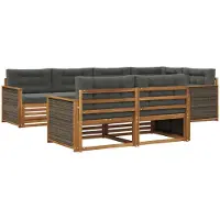 vidaXL Outdoor-Sofagarnitur 7 stk. Natur und Anthrazit