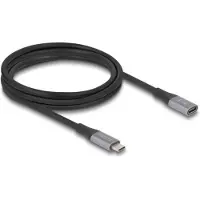 DeLOCK 81202, 2 m, USB C, USB C, USB4 Gen 2x2, 40 Gbit/s, Schwarz, Grau