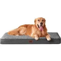 OEM Orthopädisches Hundebett für große Hunde XL, 112x81x9cm, Waschbar, weiches Hundekissen, Hundematratze für den Hundebank, Grau