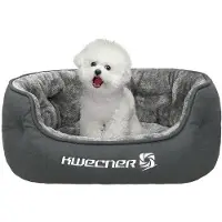 OEM Kleines Hundekissen - Wasbares, weiches Kätzchenbett - Hundemöbel für kleine Hunde mit Rutschfestschutz - Graues Kätzchenbett für Schlafen und Knuddeln