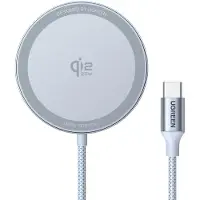UGREEN MagFlow, Auto, USB, Kabelloses Aufladen, Grau