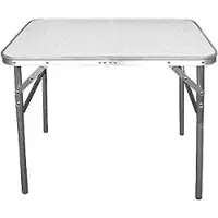 Unyqoos Camping-Klapptisch aus Aluminium – klappbar & höhenverstellbar, mit Tragefunktion, 75×55×60 cm, MDF/Kunststoff