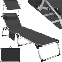 Markenlos Liegestuhl mit Sonnendach - Verstellbar und leicht für Camping und Strand