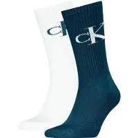 Calvin Klein Socken JEANS "CKJ MEN SOCK 2P MONOGRAM", Herren, Gr. 39-42, blau (011, blau), Baumwollmischung, normal, Socken Socken, mit verstärkter Ferse, komfortable Frotteesohle