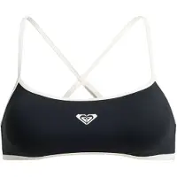 Roxy Bandeau-Bikini-Top "The Retro Essentials Bralette", Damen, Gr. S, schwarz-weiß (anthrazit), Obermaterial: 85% Polyester, 15% Elasthan., Bikini-Oberteile Bandeau-Bikini-Top