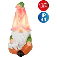 Näve Solar-/Dekoleuchte "ZWERG GÜNTER" H: 21,5cm, Lampe für den Außenbereich im Romantik-Style, aus Kunststoff in multicolor, 21,5 cm hoch, Ø 0 cm, Diode – mit Druckschalter – Dämmerungssensor