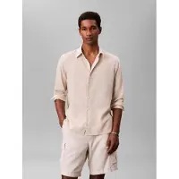 Calvin Klein "SOLID LINEN CLASSIC" Kentkragen, Regular Fit, Leinen-Viskosemix