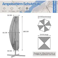 OEM Parasolabdeckung aus PVC, 280 x 30 cm, schwarz