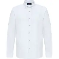 Cipo & Baxx Langarmhemd "CH199", Herren, Gr. XXL, N-Gr, weiß, Obermaterial: 75% Baumwolle CO. 25% Leinen LI., uni, slim fit, ohne Ausschnitt, Hemden Langarmhemd, Baumwoll-Leinen Mix