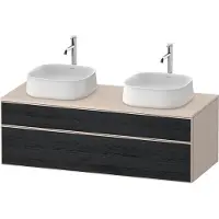 Duravit Zencha Konsolenwaschtischunterbau, 1300x550mm, 1 Auszug, 1 Schubkasten, 2 Ausschnitte, ZE48
